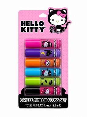 Hello Kitty 6-Piece Mini Lip Gloss Set - Assorted Bright Colors